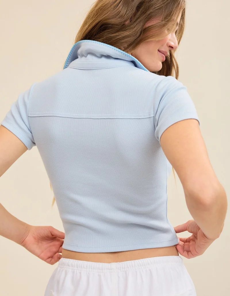 Aerie  Aerie Cropped Polo T-Shirt for Women | Best Price UAE