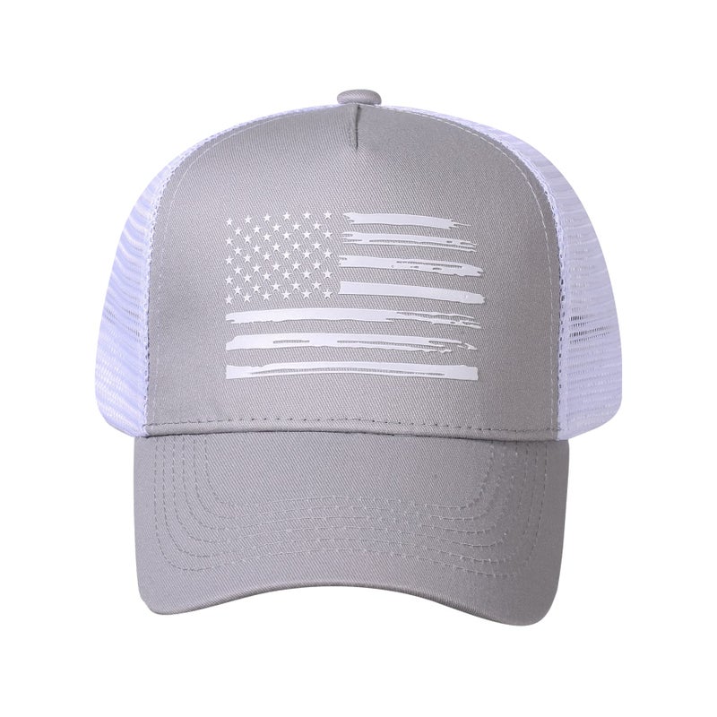 VIONLAN Baseball Cap American Flag Trucker Hat for Men Women 3D Embossed Logo Adjustable Outdoor Mesh Snapback Hat - Image 2