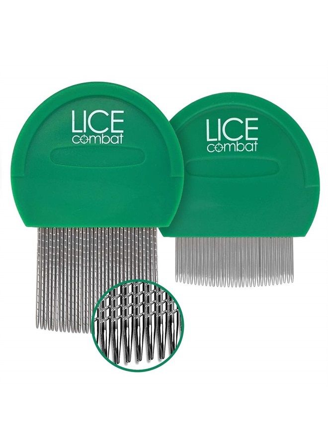 NatulabUSA Lice Comb | Head Lice Professional Metal 2 Pack Kit for Long & Short Hair | Efficient Lice and Nit Removal | Easy to Use. - Image 1