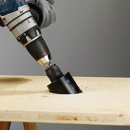 BOSCH Professional Hole Cutters 11 Piece Set | 8 HCS Holesaws Ø 22–68 mm | For Wood, Veneered Boards & Chipboard | 2 Adapters | Durable Plastic Case | Ideal for DIY & Professional Use - Image 4