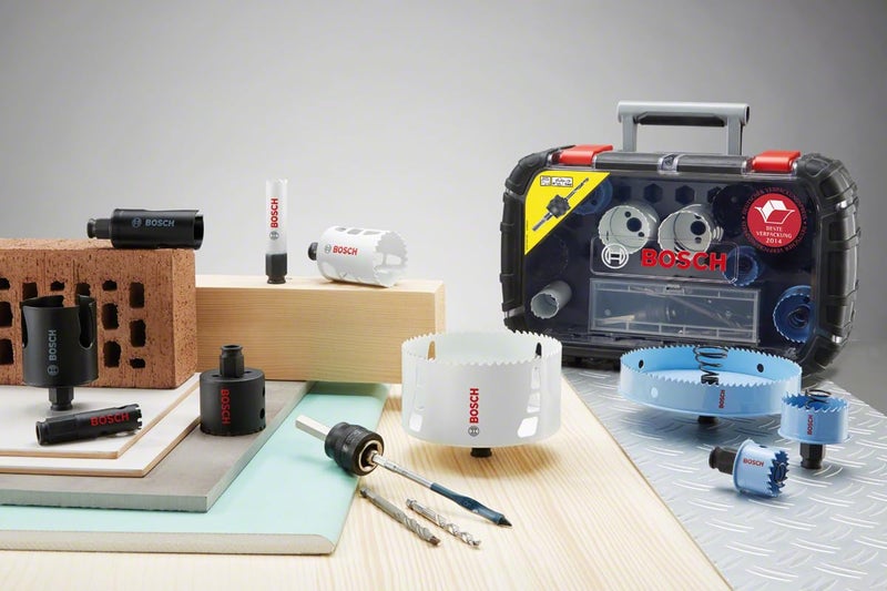 BOSCH Professional Hole Cutters 11 Piece Set | 8 HCS Holesaws Ø 22–68 mm | For Wood, Veneered Boards & Chipboard | 2 Adapters | Durable Plastic Case | Ideal for DIY & Professional Use - Image 2