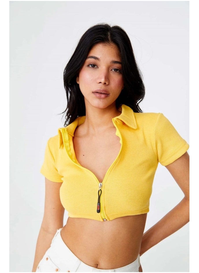 TUBA BUTIK Yellow Crop Top  - Image 1