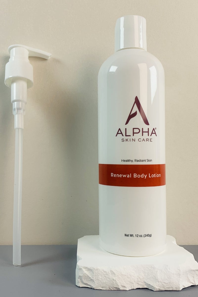 Alpha Skin Care Renewal Body Lotion, Revitalizing Body Lotion, Glycolic AHA, Simple & Effective Daily Moisturizer with Alpha Hydroxy Acid, Hydrates & Exfoliates for Soft, Smooth Skin, Anti-Aging, 12 Oz