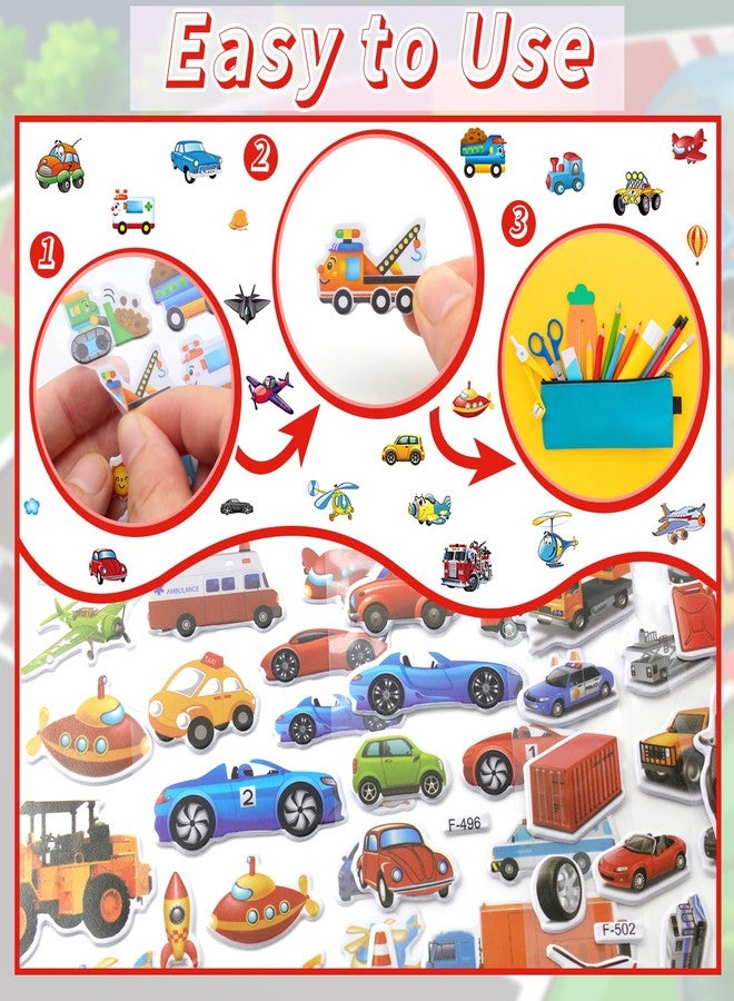 T-Antrix 36 Sheets 3D Transportation Stickers for Kids - 600+ Car, Airplane, Truck & Train Puffy Stickers | Easy Peel & Reusable | Scrapbooking, Rewards, Crafts - Image 4
