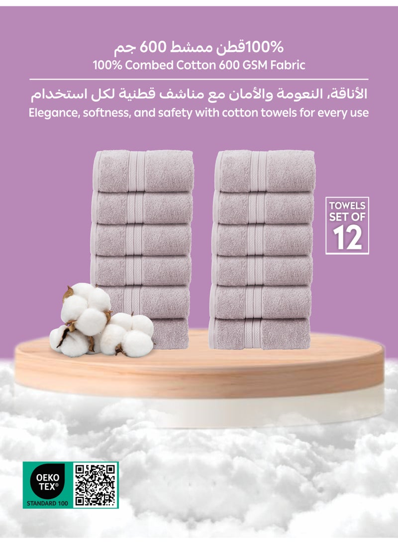 دوناتيلا مجموعة مناشف وجه من  قطعة،  سم، قطن مشطوف %  ، سميكة وناعمة فائقة الامتصاص وسريعة الجفاف، مثالية للمنتجع الصحي والصالة الرياضية والفندق والاستخدام اليومي - Image 2