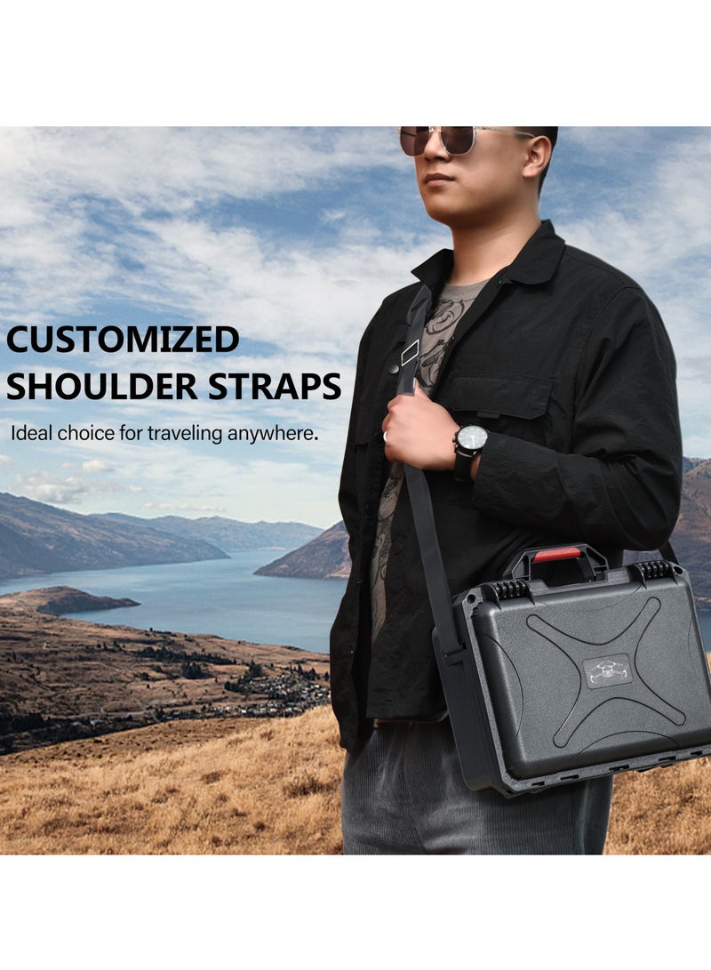 SYOSI Mini 4 Pro Case Waterproof Hard Carrying Case Built-in EVA Shockproof Anti-fall Stress Resistant Secure Carrying Bag for DJI Mini 4 Pro Fly More Combo Drone Accessories for DJI RC 2/RC-N2  - Image 5