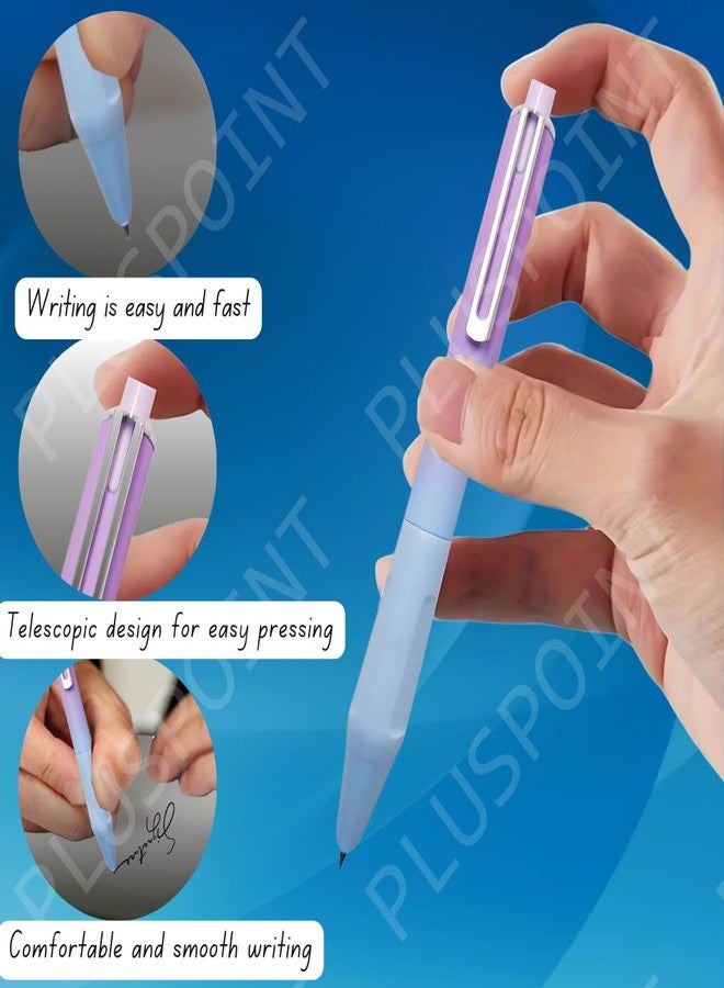 PLUSPOINT Fountain Pen For Students Iridium Tip Nib Refillable Click Fountain Pen Set(2Pcs)With 6 Ink Refills Light Weight Pen Kawaii Stationery Gift Perfect For Office And Kids School Use(Nebula)Blue - Image 3