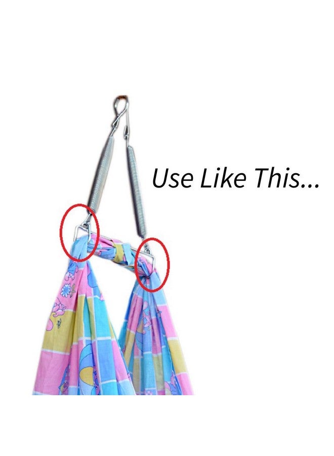 Mojo Toys Hanging Spring For Baby Swing Cradle,Infant Jhula Swing Stainless Steel Spring Set Triangle,Spring For Hanging Cradle,Thottil Hook,Jhoola,Palna,Jula,Swing(Capacity = 15 Kgs),28 Cm,6 Cm - Image 3