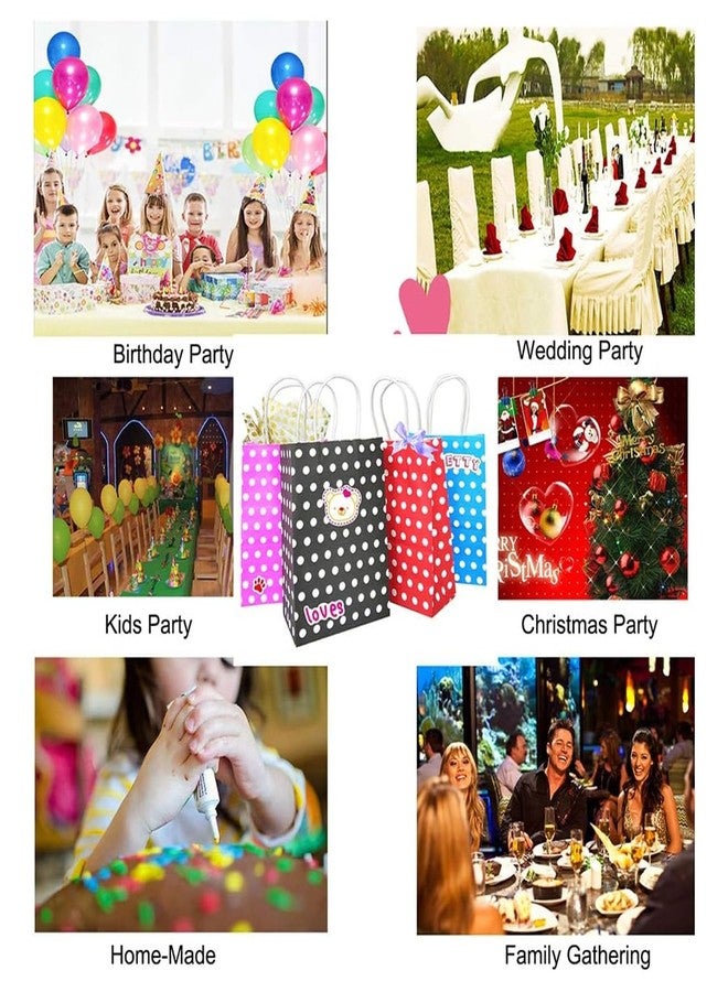 Aakriti Paper Gift Bags With Handles Polka Dot Paper Party Favor Bags For Kid'S Birthday Baby Shower Wedding Holiday Party (Multi-Coloured, 10 X8X3 Inch (Pack Of 25), Gift Bags Polka Dot Ferozi) - Image 3