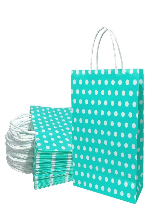 Aakriti Paper Gift Bags With Handles Polka Dot Paper Party Favor Bags For Kid'S Birthday Baby Shower Wedding Holiday Party (Multi-Coloured, 10 X8X3 Inch (Pack Of 25), Gift Bags Polka Dot Ferozi) - Image 1