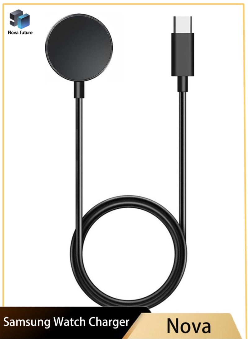 Nova future 100cm Magnetic Charger for Samsung Galaxy Watch 8/Watch 8 Classic/Ultra,Watch 7/Watch 7 Classic,Watch 6/Watch 6 Classic,Watch 5/Watch 5 Pro,Watch 4/Watch 4 Classic,Watch 3/Active 1/Active 2,Type C Charging Cable Stand Dock Accessories - Image 1