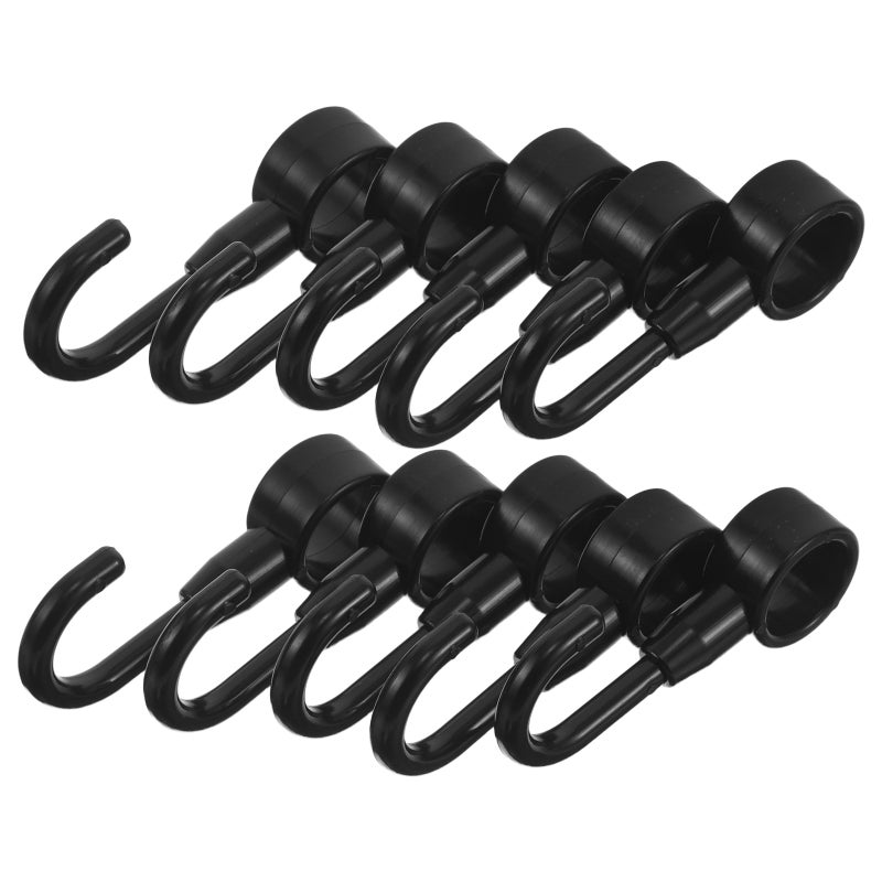 100pcs Versatile Black Pipe Hook - Tube Hooks With 12mm Hole For Closet Rods - Retail Store Shelves Utility J- Hanger For Workshop Home Organizer Kitchen - Image 1