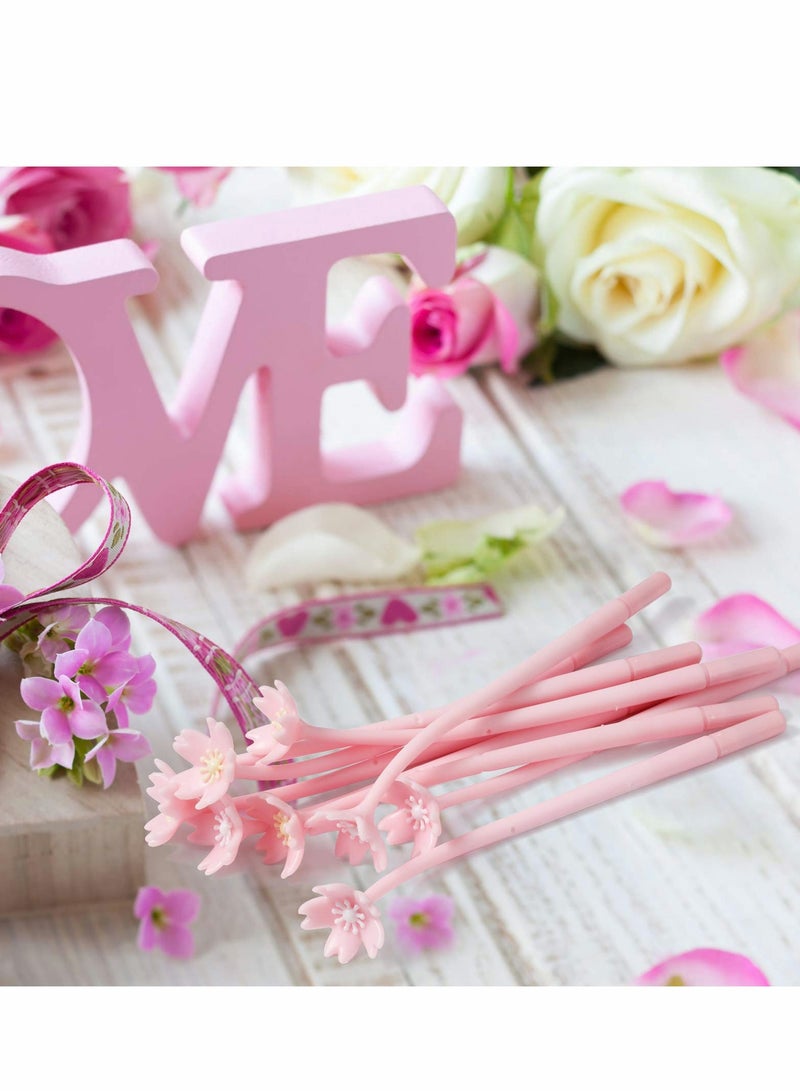 Excefore Gel Pens 8 PCS Cherry Blossom Flower Pen Black Ink Medium Point for Students Kids Women Girls Friends, Party Favor Decor - Image 2