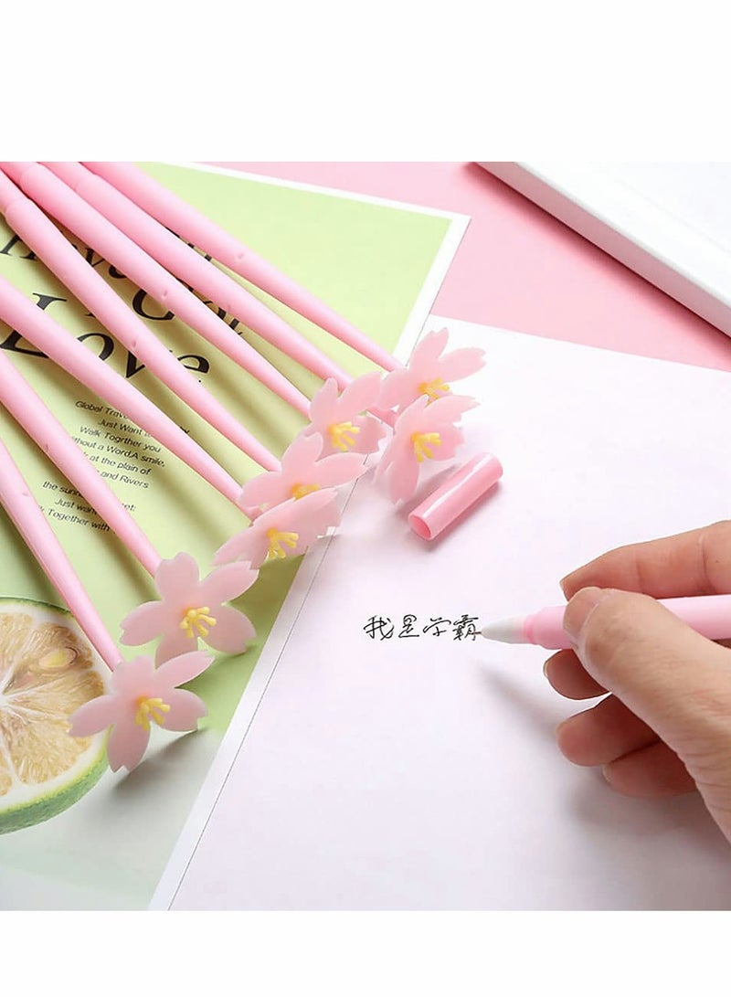 Excefore Gel Pens 8 PCS Cherry Blossom Flower Pen Black Ink Medium Point for Students Kids Women Girls Friends, Party Favor Decor - Image 5