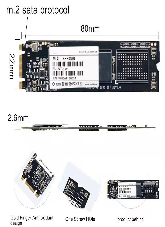 Generic - NGFF M.2 1TB SATA3.0 High-Speed SSD Solid State Drive 2280m - Image 1