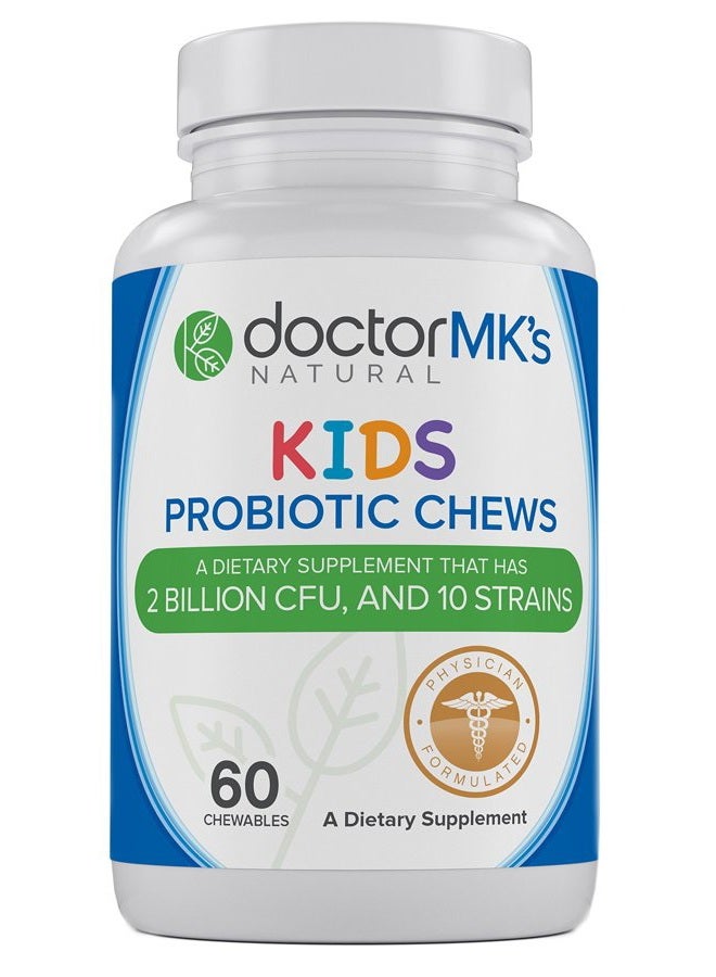doctor MK's NATURAL Kids Probiotics Chewable by Doctor MK's®, Sugar Free, Tastes Like Candy, Natural Wild Berry Tablets, Vegetarian/Vegan - Image 1