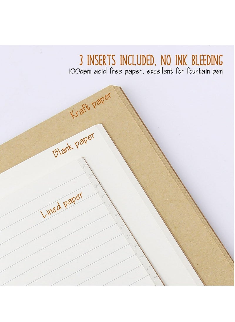 Oasisgalore - Coffee-Colored Refillable Leather Travel Notebook, 5.2" x 4", for Men & Women - Image 1
