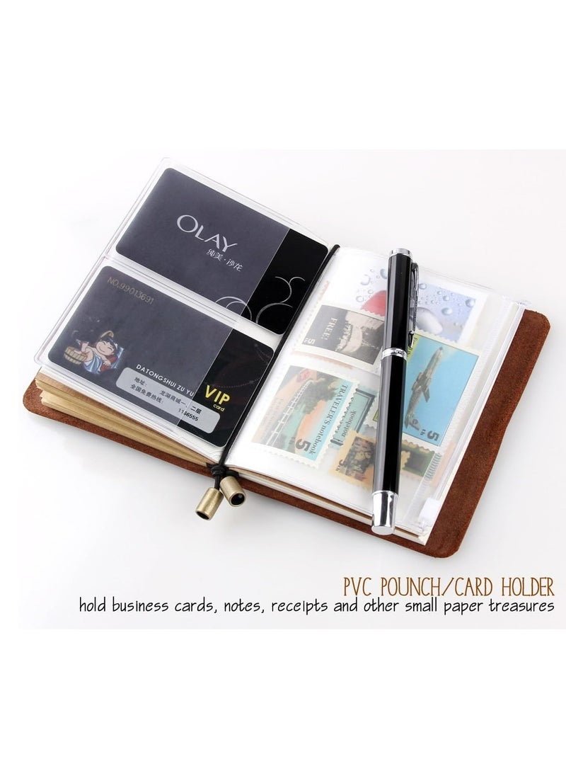 Oasisgalore - Coffee-Colored Refillable Leather Travel Notebook, 5.2" x 4", for Men & Women - Image 1