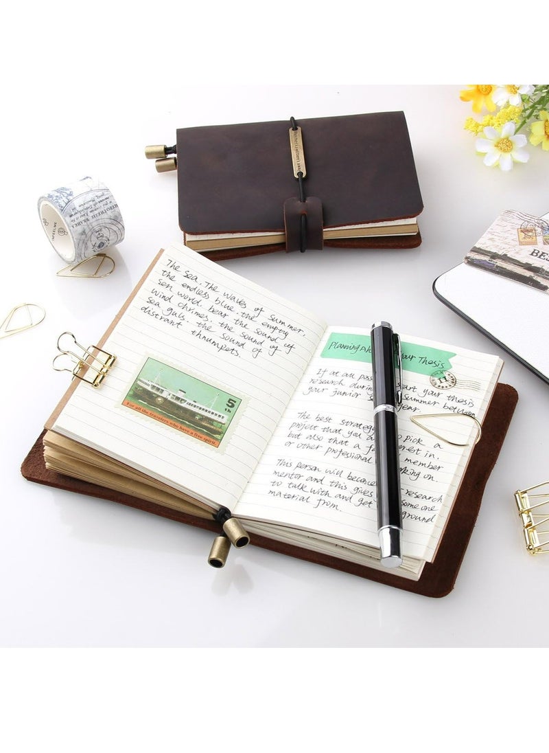 Oasisgalore - Coffee-Colored Refillable Leather Travel Notebook, 5.2" x 4", for Men & Women - Image 1