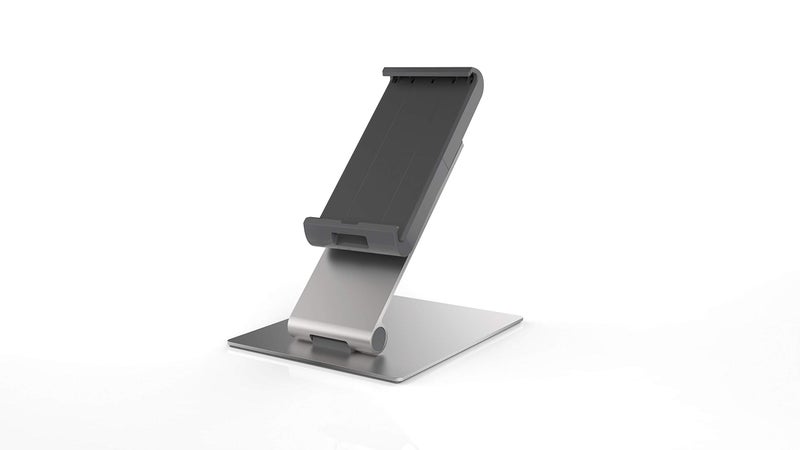 Durable Tablet Holder Desk Stand (for Tablets 7-13 Inches, 360 Degrees Rotation with Anti-Theft Device) Silver/Charcoal (893023)