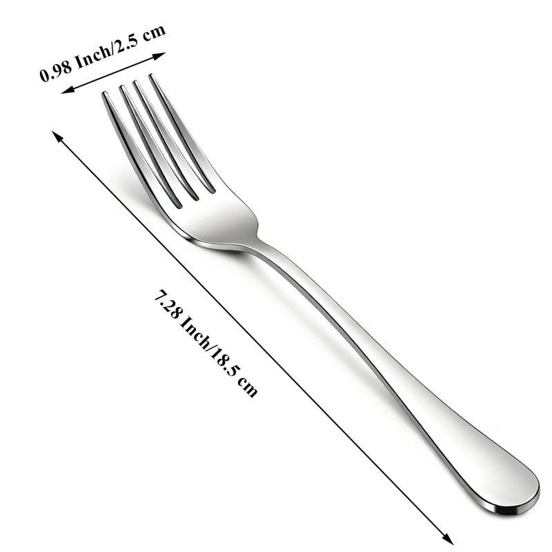 Berglander Dinner Forks Set 24pcs, Stainless Steel 7.28" Table Salad Forks, Flatware Silverware Fork for Home Kitchen, Restaurant, Hotel, Dishwasher Safe - Image 2