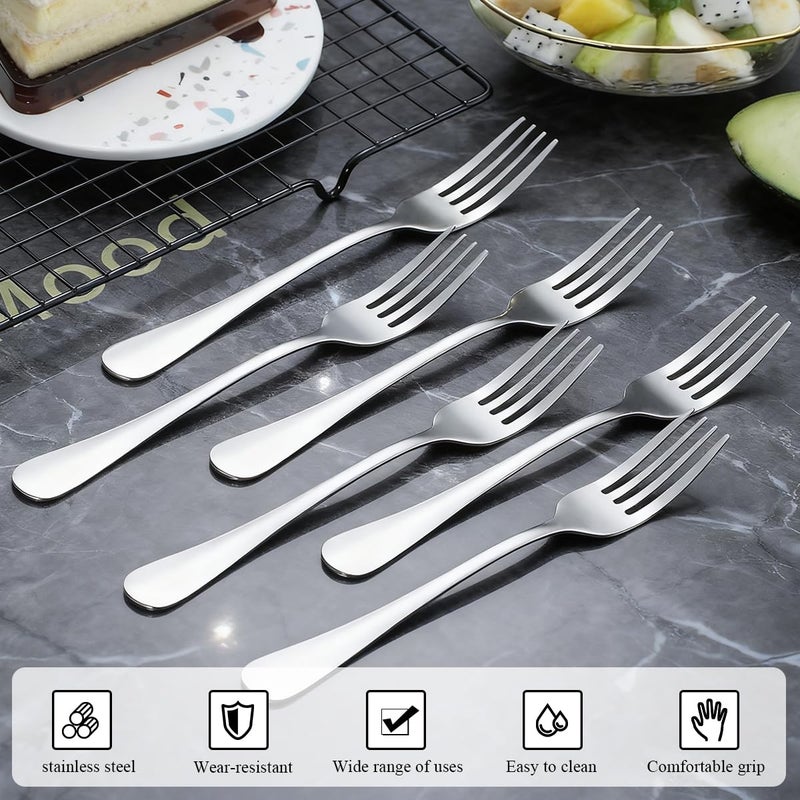 Berglander Dinner Forks Set 24pcs, Stainless Steel 7.28" Table Salad Forks, Flatware Silverware Fork for Home Kitchen, Restaurant, Hotel, Dishwasher Safe - Image 4
