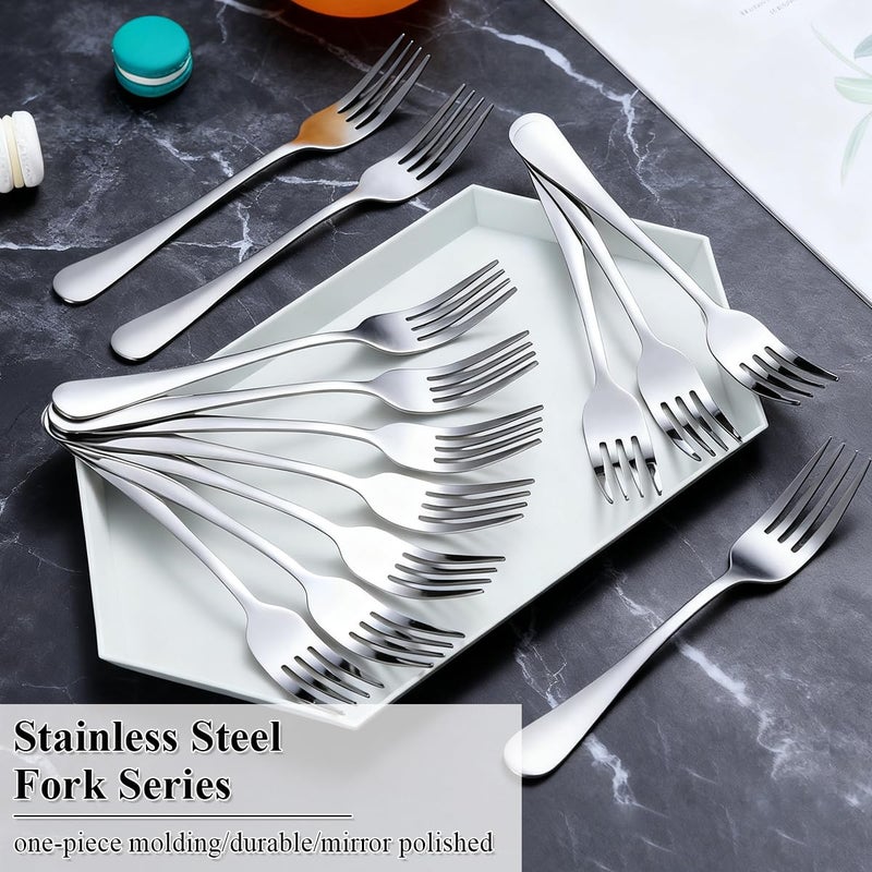 Berglander Dinner Forks Set 24pcs, Stainless Steel 7.28" Table Salad Forks, Flatware Silverware Fork for Home Kitchen, Restaurant, Hotel, Dishwasher Safe - Image 3