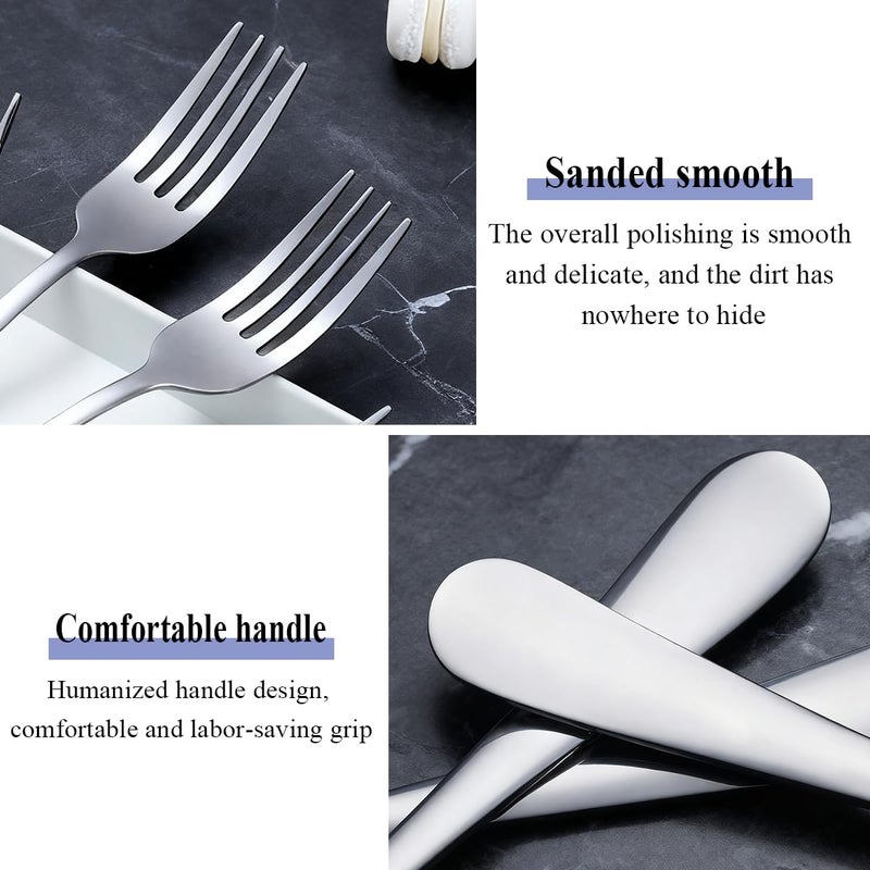 Berglander Dinner Forks Set 24pcs, Stainless Steel 7.28" Table Salad Forks, Flatware Silverware Fork for Home Kitchen, Restaurant, Hotel, Dishwasher Safe - Image 5
