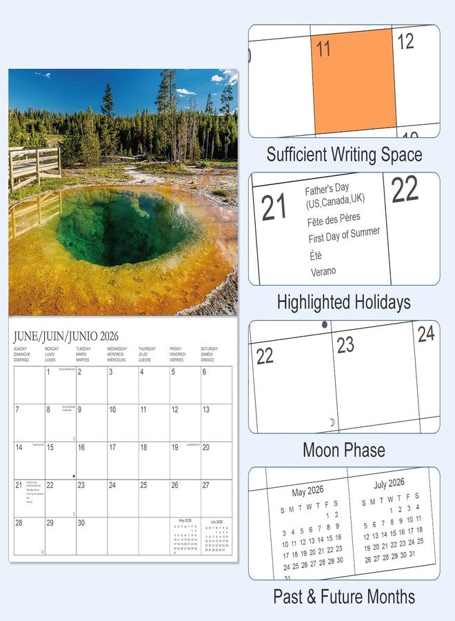 Tuun Fuplan Calendar 2025-2026 - Wall Calendar from November 2025 to June 2027, 2025-2026 Hanging Calendar with Holiday Marked, Premium Paper for Organizing, 8.5'' x 11'',National Park - A - Image 4
