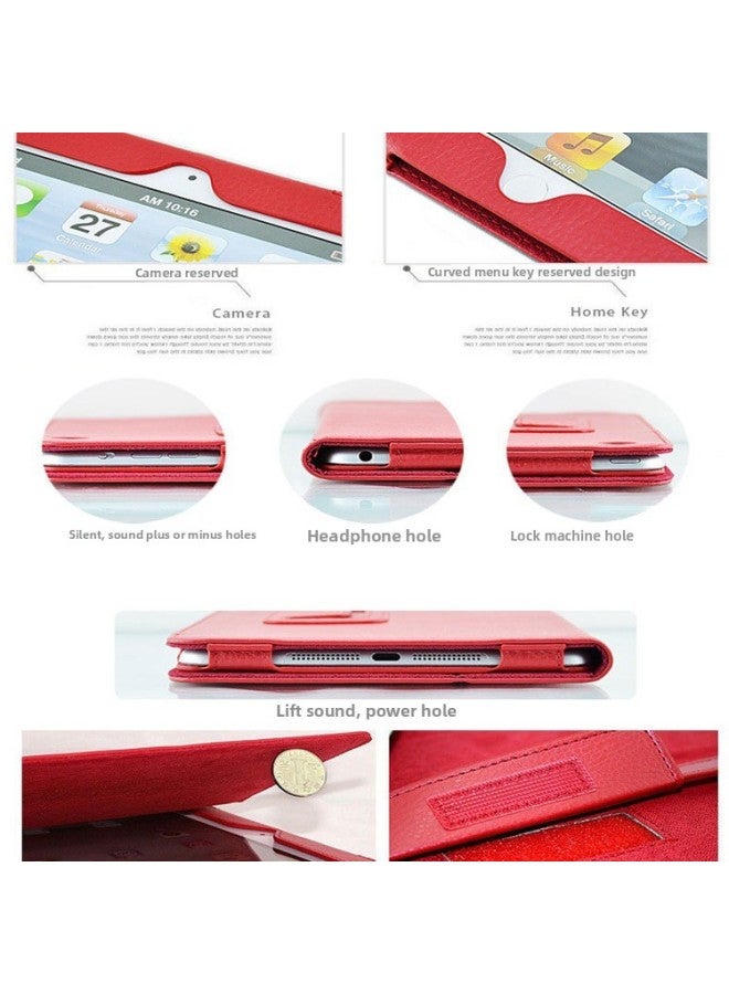 Two-fold Bracket For Ipad Pro11 Litchi Grain Leather Case 9.7 Air4 Mini6 Flat Protective Case-Color:Pink-Applicable Model:iPad Pro11 Inch 2018/2020/2021/2022/air4/5 10.9 - Image 5