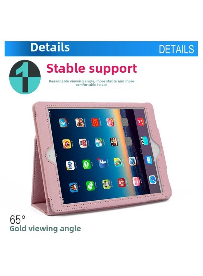 Two-fold Bracket For Ipad Pro11 Litchi Grain Leather Case 9.7 Air4 Mini6 Flat Protective Case-Color:Pink-Applicable Model:iPad Pro11 Inch 2018/2020/2021/2022/air4/5 10.9 - Image 3