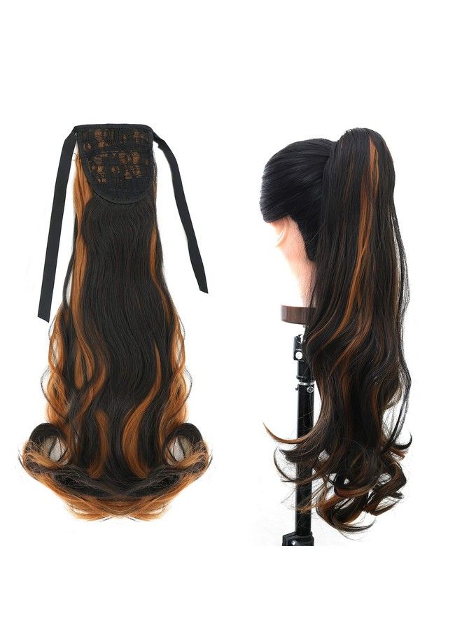 Paradise Curly Ribbon Ponytail Hair Extensions For Women And Girls Golden Highlights 140 Grams Pack Of 1 Pc - Image 2