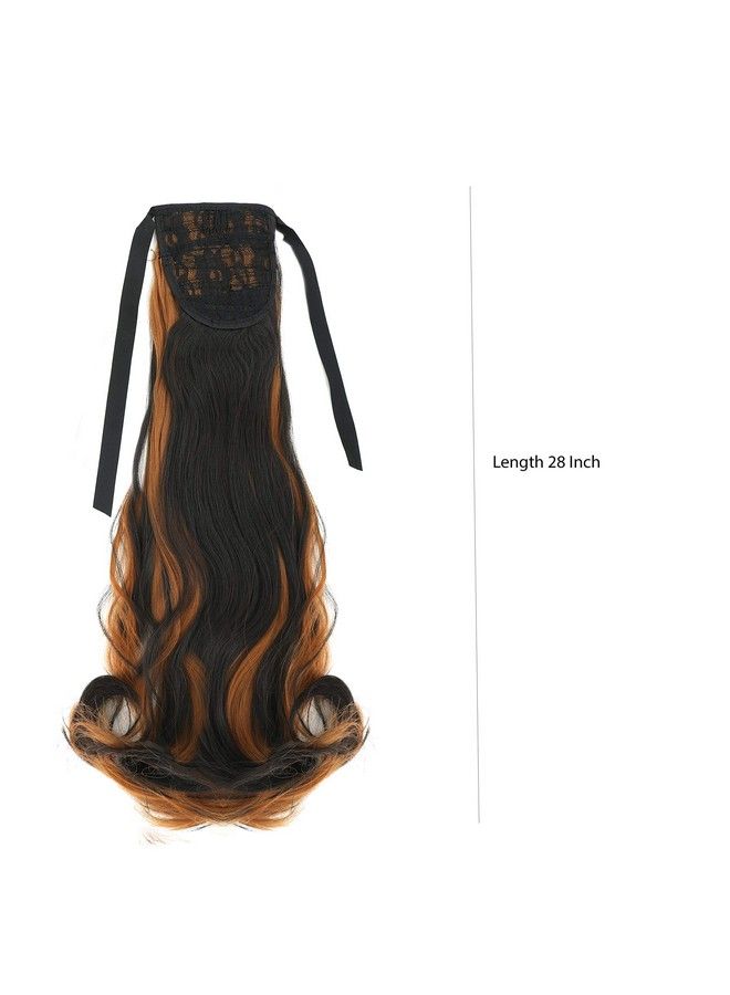 Paradise Curly Ribbon Ponytail Hair Extensions For Women And Girls Golden Highlights 140 Grams Pack Of 1 Pc - Image 3