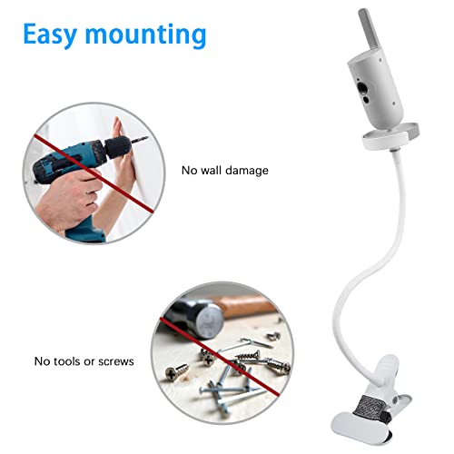 Koroao Clip Clamp Mount for Philips Avent Connected SCD973/37 /SCD923/26 /SCD921/26 Baby Monitor (White) - Image 5