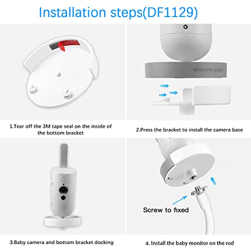 Koroao Clip Clamp Mount for Philips Avent Connected SCD973/37 /SCD923/26 /SCD921/26 Baby Monitor (White) - Image 4