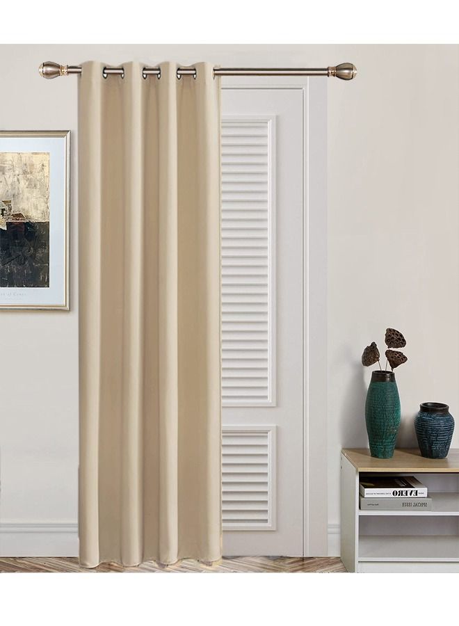 Arabest 1-Piece Thermal Insulated Blackout Curtain for Bedroom or Doorway Beige 132x213cm  - Image 1