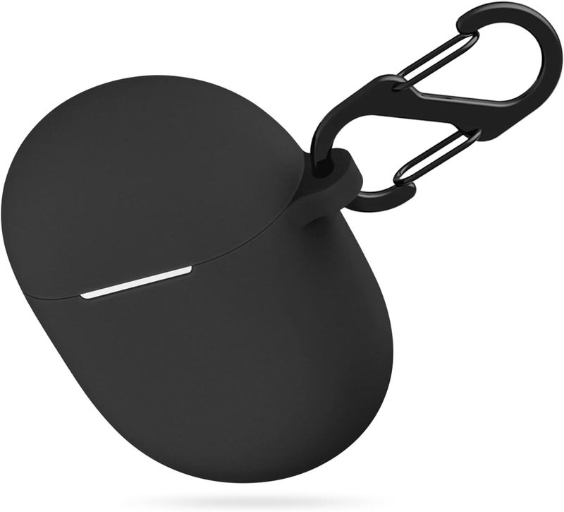 KACA Protective Shockproof Silicone Cover Case with Buckle Compatible with Google Nest Pixel Buds A-Series/Buds 2 (Black) - Image 1