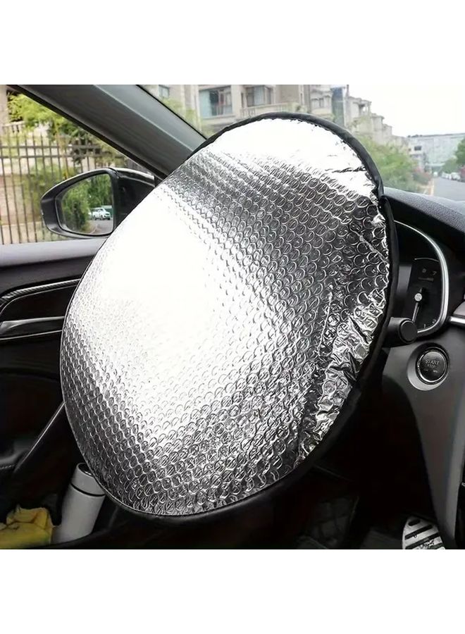 Universal Steering Wheel Sunshade Cover For Car Sun Protection Heat Fade - Image 4
