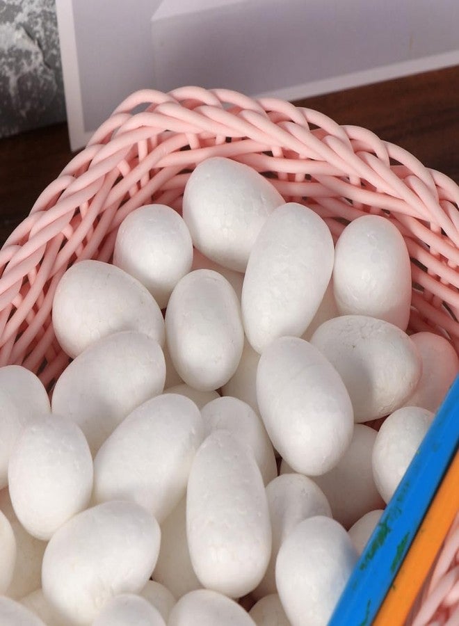 Amosfun 50 قطعة بيض رغوي أبيض لمشاريع الحرف اليدوية في عيد الفصح زينة بيض صلبة للأولاد والبنات للمهرجانات والمتعة العائلية - Image 5