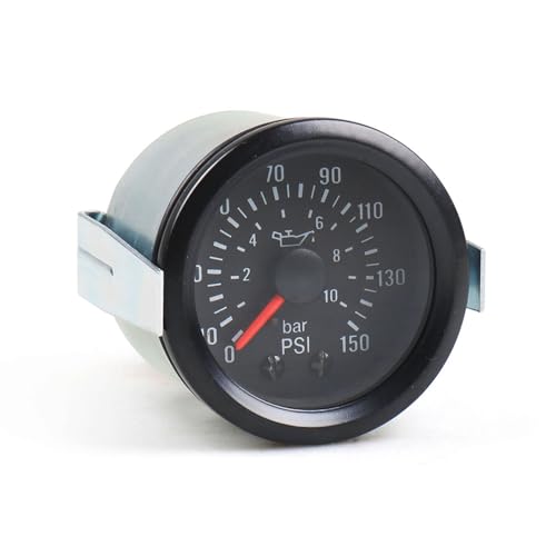 Dyno Racing 2 52mm Mechanical Oil Press Gauge 010 Bar0150PSI Oil Pressure 12V Press Gauge Yellow Light Car Meter NPT18 - Image 1