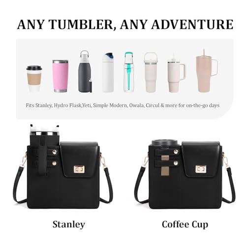 BBIQI Stanley Purse Cup Holder Bag with Strap- Outdoor Portable Crossbody Water Bottle Storage Bag for Stanley Cup Tumbler 40 oz - Image 3