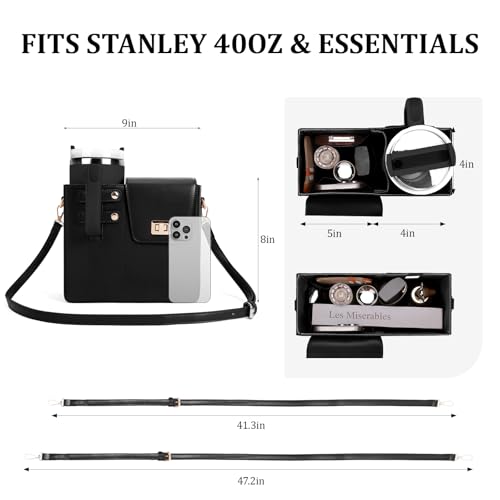 BBIQI Stanley Purse Cup Holder Bag with Strap- Outdoor Portable Crossbody Water Bottle Storage Bag for Stanley Cup Tumbler 40 oz - Image 5