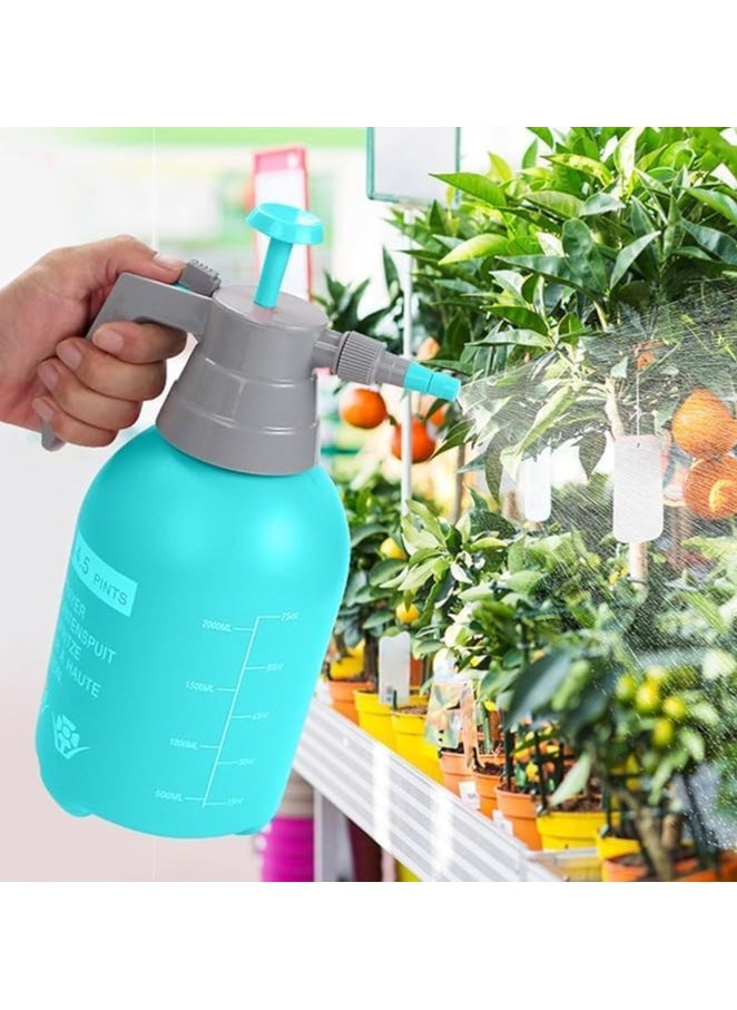 Generic - Garden Pressure Sprayer – 2 Liter Capacity – Hand Pump Operated, Multi-Purpose for Plant Watering. Features an adjustable nozzle for versatile spray patterns and a safety pressure release valve. (Turquoise) - Image 1