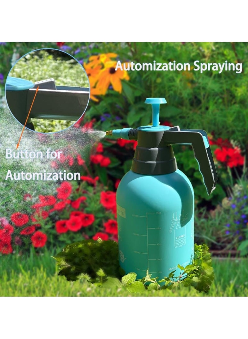 Garden Pressure Sprayer – 2 Liter Capacity – Hand Pump Operated, Multi-Purpose for Plant Watering. Features an adjustable nozzle for versatile spray patterns and a safety pressure release valve. (Turquoise) - Image 4