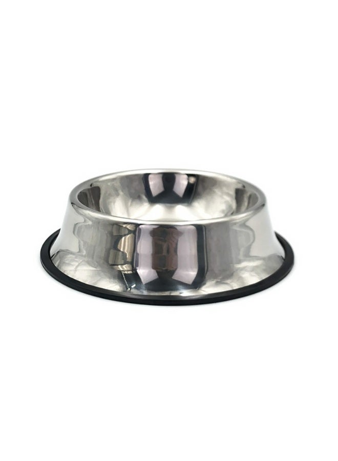 Stainless Steel Pet Bowl, Non-Slip Rubber Base, 38 cm, Food and Water Dish for Dogs and Cats - Image 1