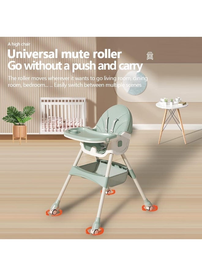 0TO1 TECH Baby and Infant Dining Chair, 7 in 1 Toddler High Chair, 3 Gear Adjustment for Backrest, Rocking Horse Design, Collapsible Two-Tiered Dinner Plate, Removable Seat, 5 Point Safety Harness - Image 5