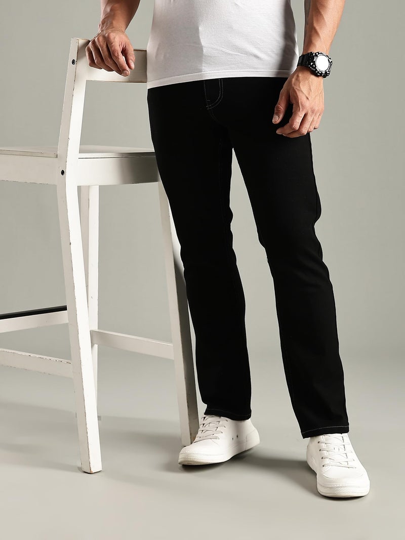 Thomas Scott Men's | Mild Fade | Stright Fit | Denim | Regular Wear | Stretchable | Casual Jeans for Men Black - Image 5