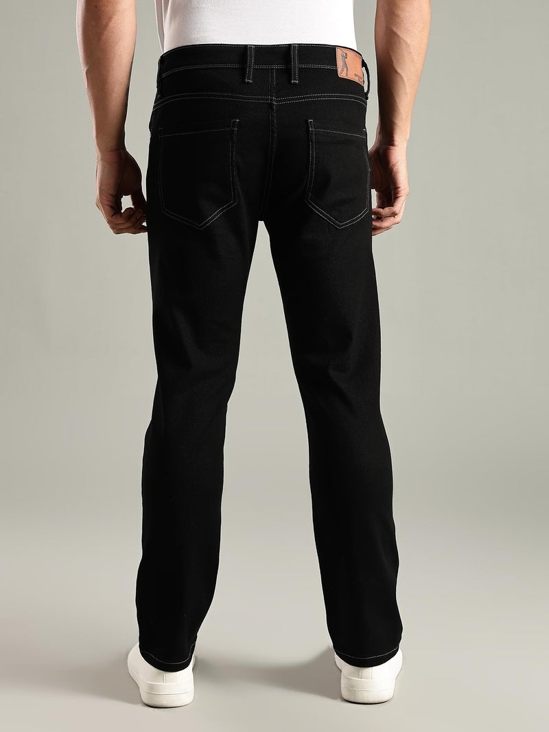 Thomas Scott Men's | Mild Fade | Stright Fit | Denim | Regular Wear | Stretchable | Casual Jeans for Men Black - Image 4