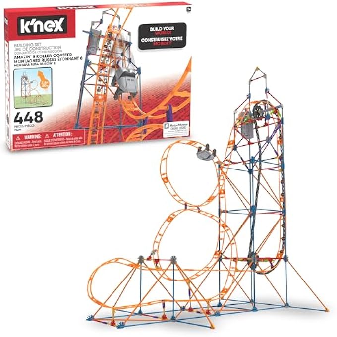 K'NEX BASIC FUN AMAZIN' 8 COASTER COLOURFUL CONSTRUCTION SET FOR BOYS AND GIRLS, 448 PIECE KIDS BUILDING SET FOR CHILDREN AGES 7+ 80216 - Image 1