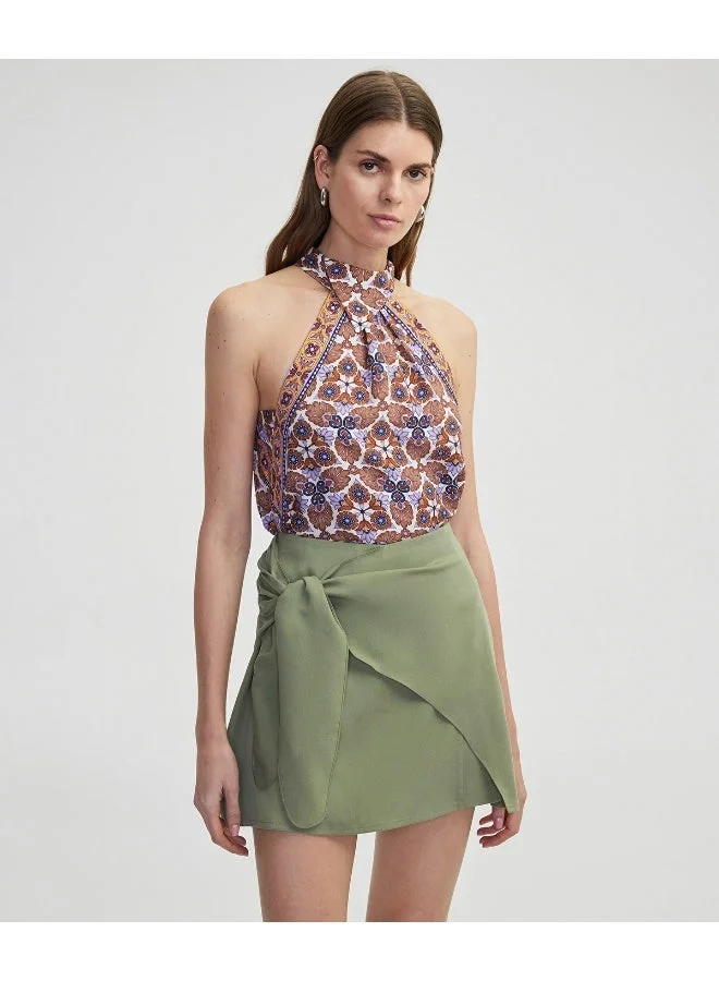 Regular Fit Skirt With Tied Belt